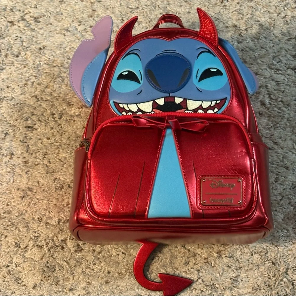 Loungefly Red and Blue Stitch Devil Mini Backpack